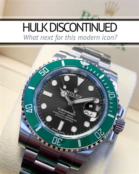 is the rolex hulk discontinued|Rolex submariner Hulk.